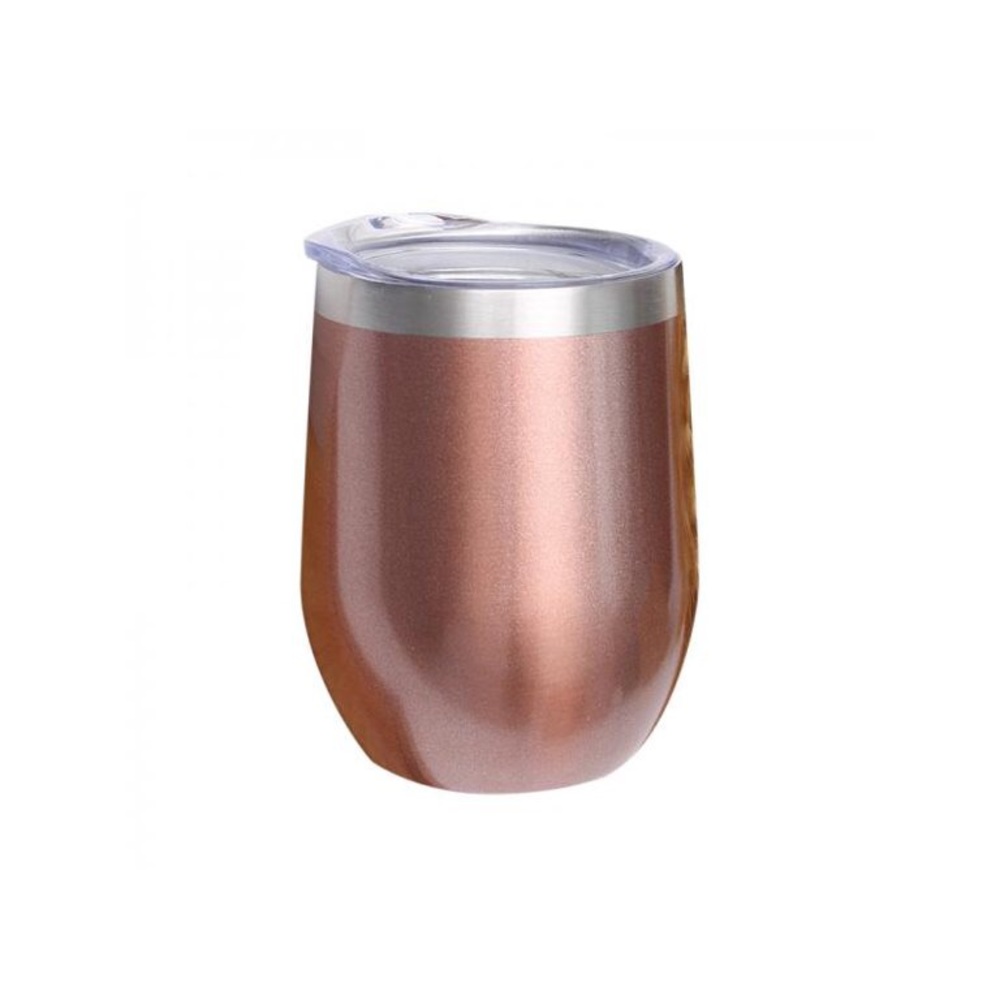 NWOT Luxsea Stainless Steel Wine Glasses 12 Oz, Wine Cup Double Wall With Cover